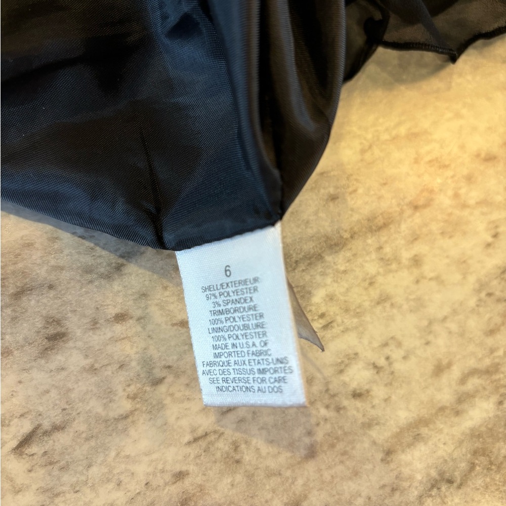 Talbots black sleeveless midi ruffle hem occasions dress. Size 6 petite.…‎ - Picture 9 of 9